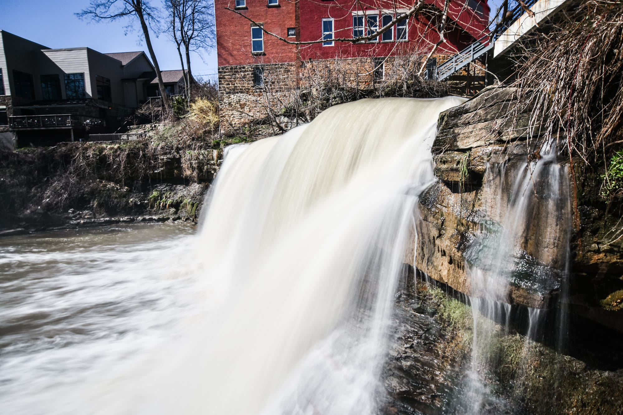 The Chagrin Falls waterfall in downtown Chagrin Falls, Ohio